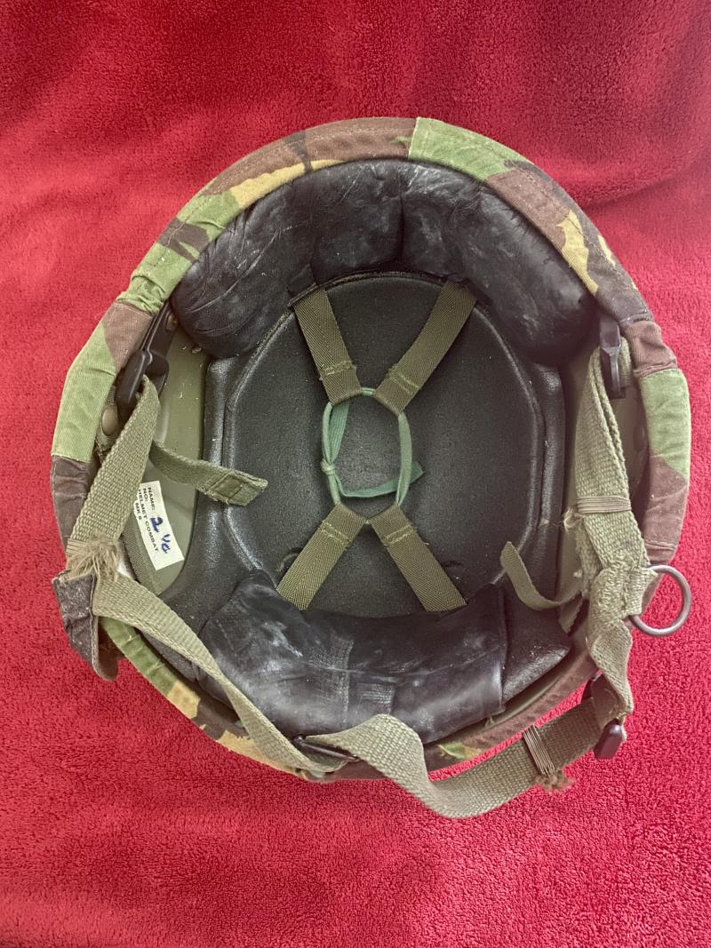 Large Size British Army Issued GS MK 6 Combat Helmet with DPM Camo Cover - dated 1987