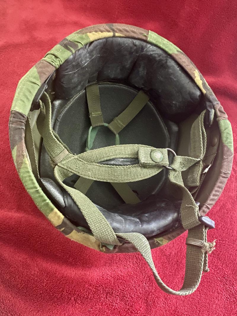 Large Size British Army Issued GS MK 6 Combat Helmet with DPM Camo Cover - dated 1987