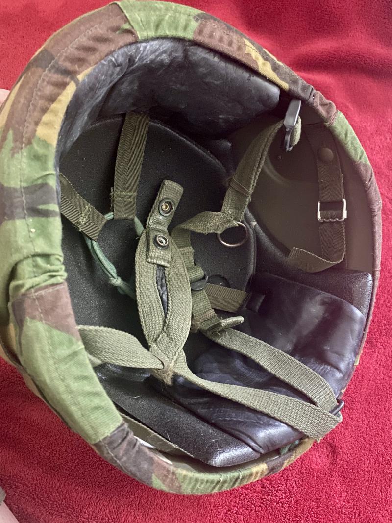 Large Size British Army Issued GS MK 6 Combat Helmet with DPM Camo Cover - dated 1987