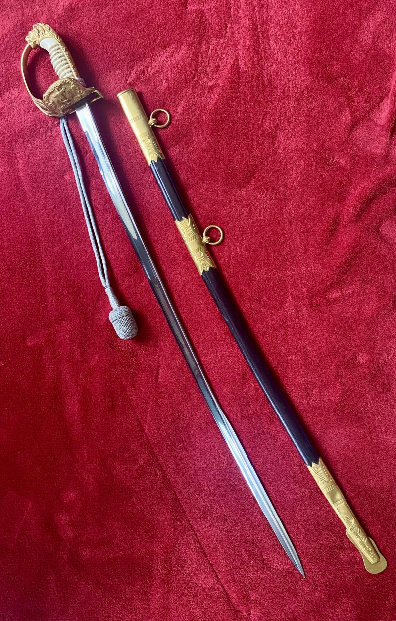 Beautiful Near Mint WW2 Kriegsmarine Officers Sword by Carl Eickhorn with Bullion Dress Knot