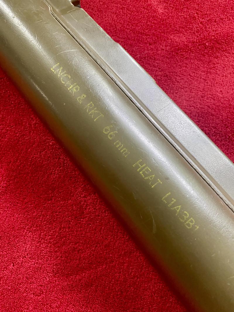 British LAW (Light Anti-Tank Weapon) 66mm Heat L1A2B1 Rocket Launcher dated 1976