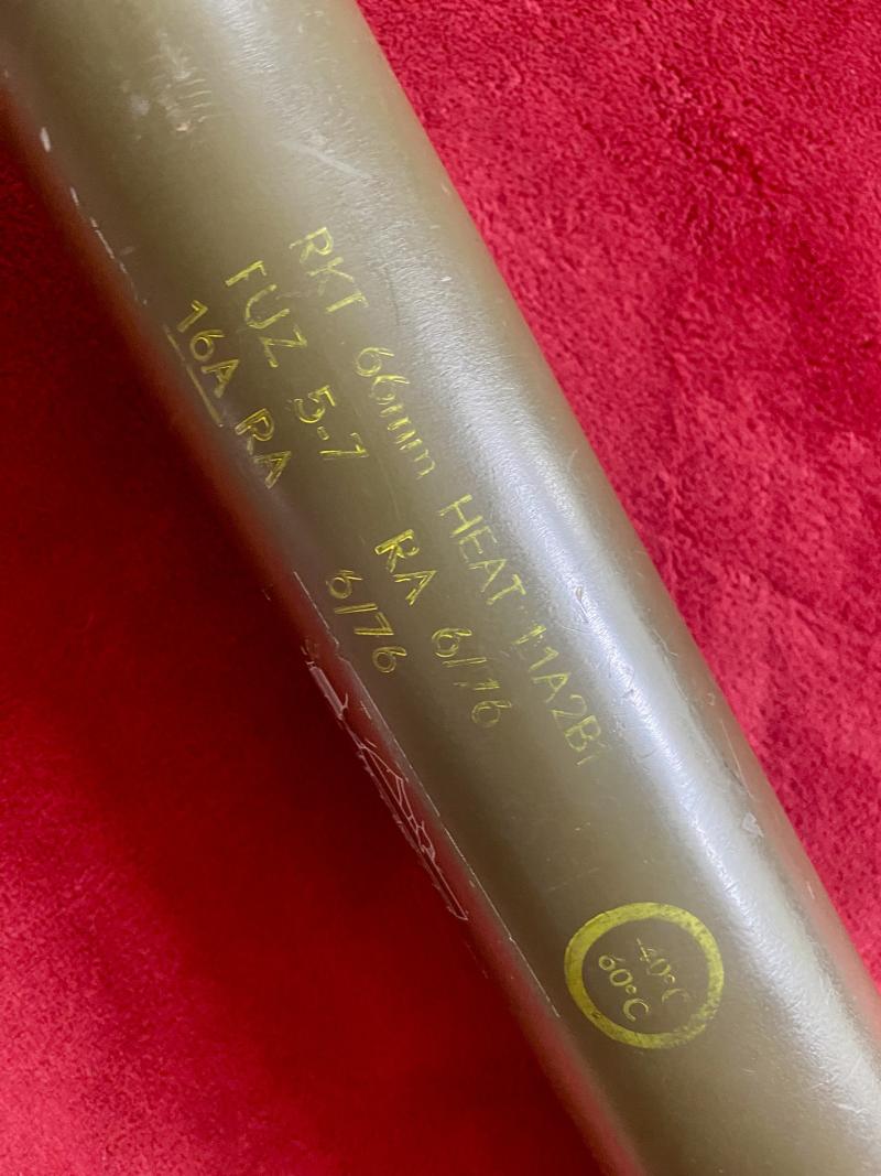 British LAW (Light Anti-Tank Weapon) 66mm Heat L1A2B1 Rocket Launcher dated 1976