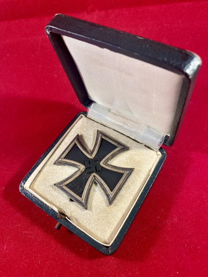 Fine Original German WW2 1939 Iron Cross 1st Class by ‘65’ Klein & Quenzer with Green Award Case