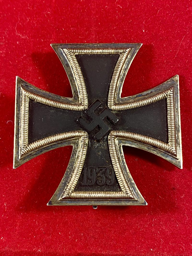 Fine Original German WW2 1939 Iron Cross 1st Class by ‘65’ Klein & Quenzer with Green Award Case