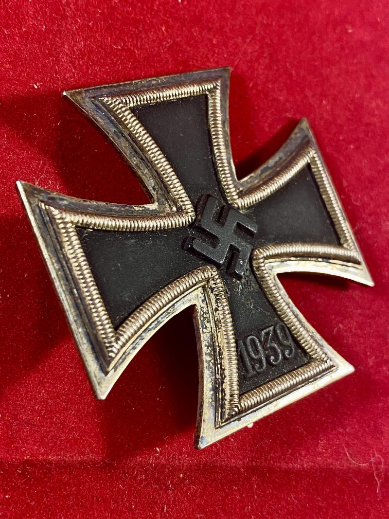 Fine Original German WW2 1939 Iron Cross 1st Class by ‘65’ Klein & Quenzer with Green Award Case