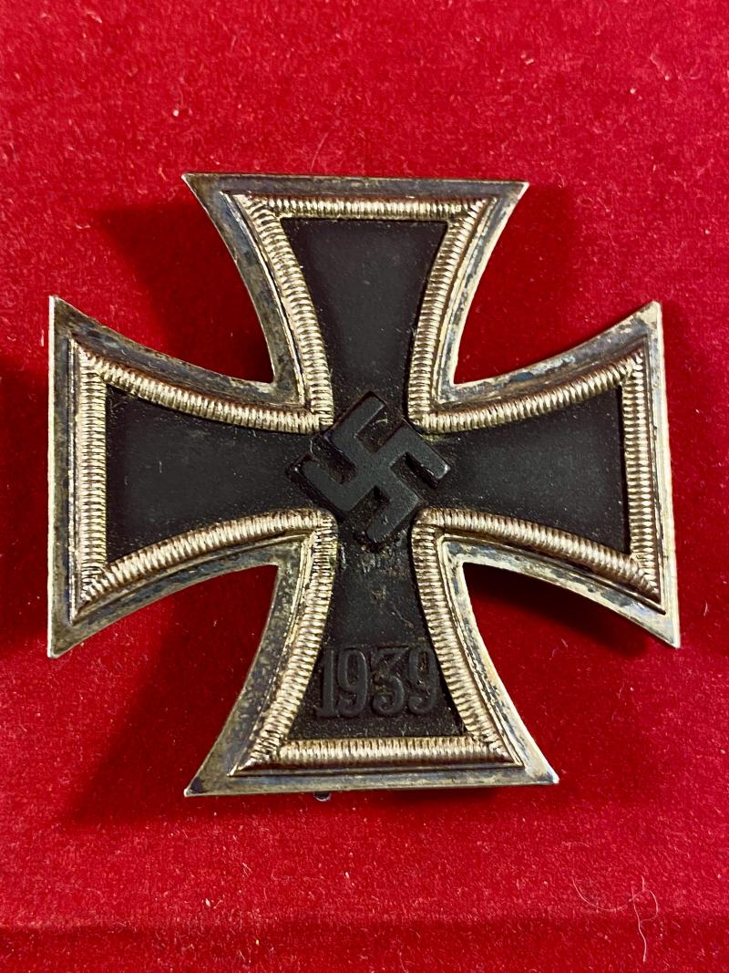 Fine Original German WW2 1939 Iron Cross 1st Class by ‘65’ Klein & Quenzer with Green Award Case