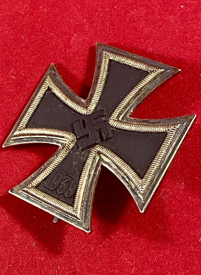 Fine Original German WW2 1939 Iron Cross 1st Class by ‘65’ Klein & Quenzer with Green Award Case