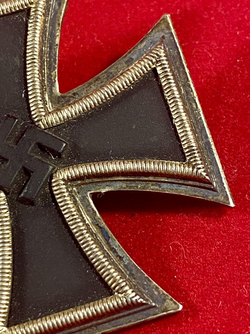 Fine Original German WW2 1939 Iron Cross 1st Class by ‘65’ Klein & Quenzer with Green Award Case