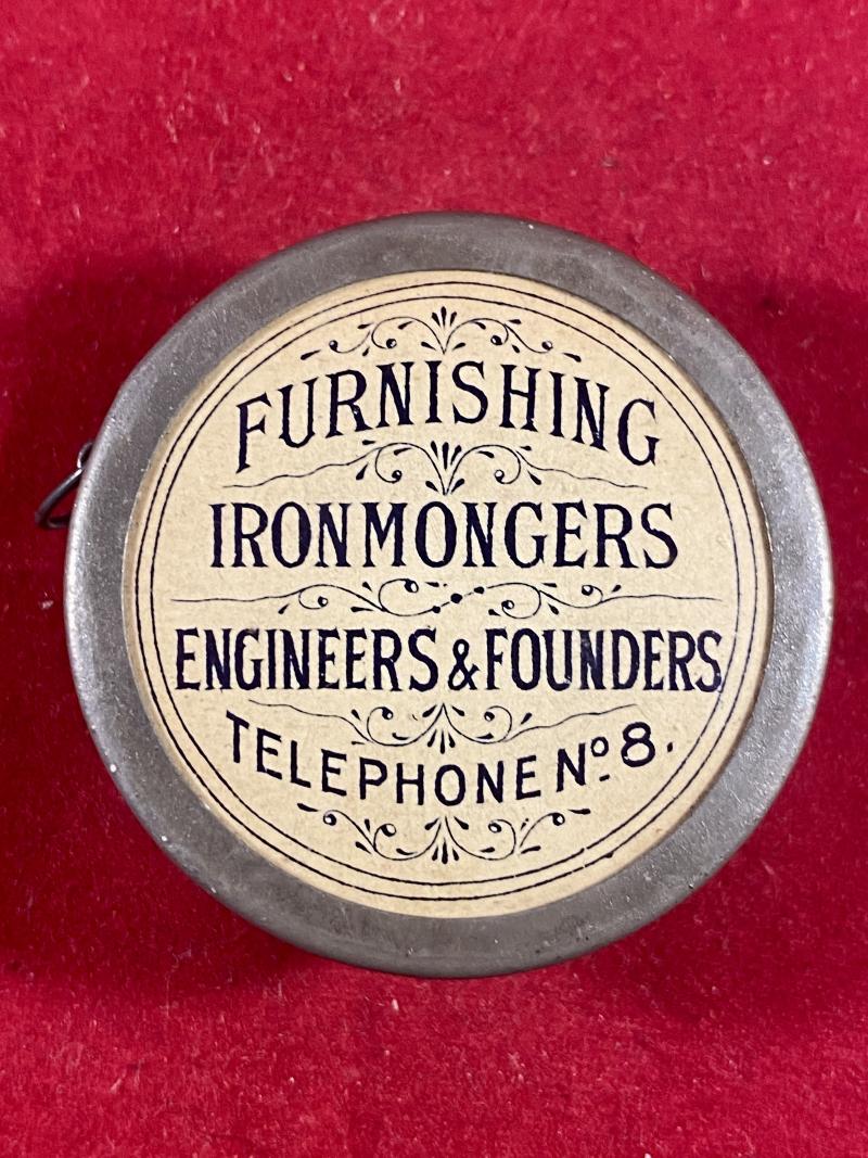Rare Antique Retraceable 1.5” Miniature Tape Measure Advertising A. MCINTOSH & SONS LTD of Cambridge c1890