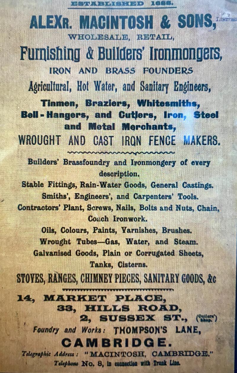 Rare Antique Retraceable 1.5” Miniature Tape Measure Advertising A. MCINTOSH & SONS LTD of Cambridge c1890