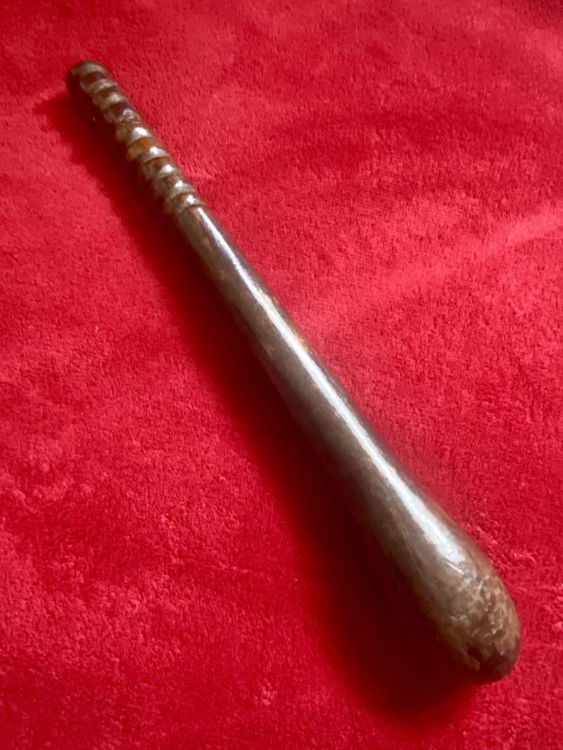 Antique Victorian Truncheon or Billy Club with a Bulbous Shaped Lead Weighted Head c1870
