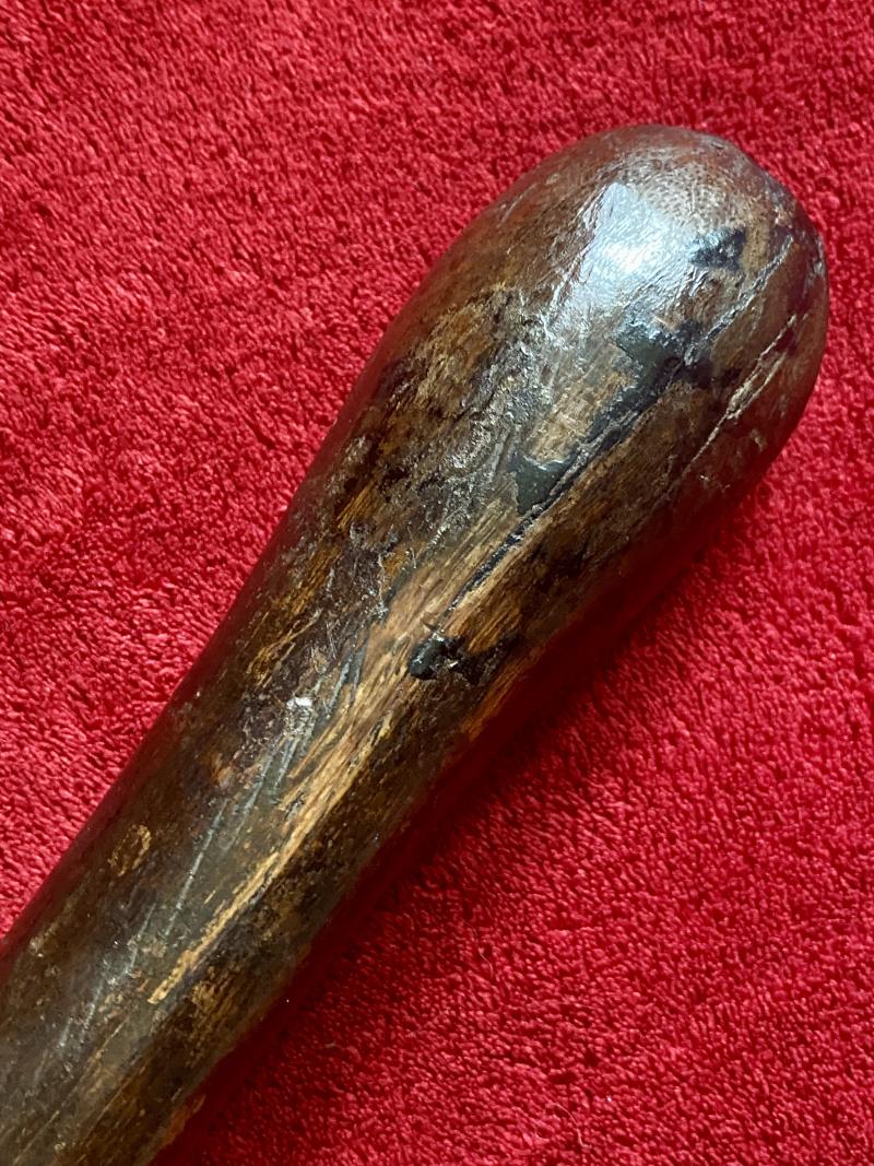 Antique Victorian Truncheon or Billy Club with a Bulbous Shaped Lead Weighted Head c1870