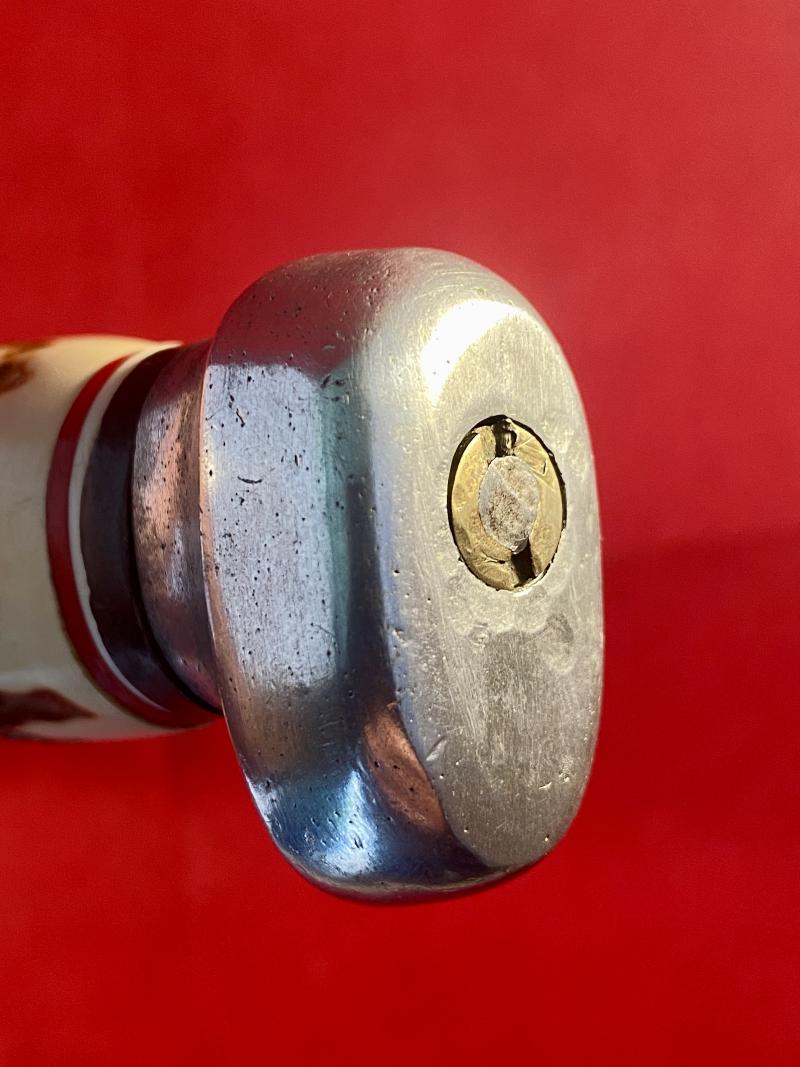 Large Original Bowie Knife by Wenoka of Japan with Embossed Eagle Head Leather Sheath c1960