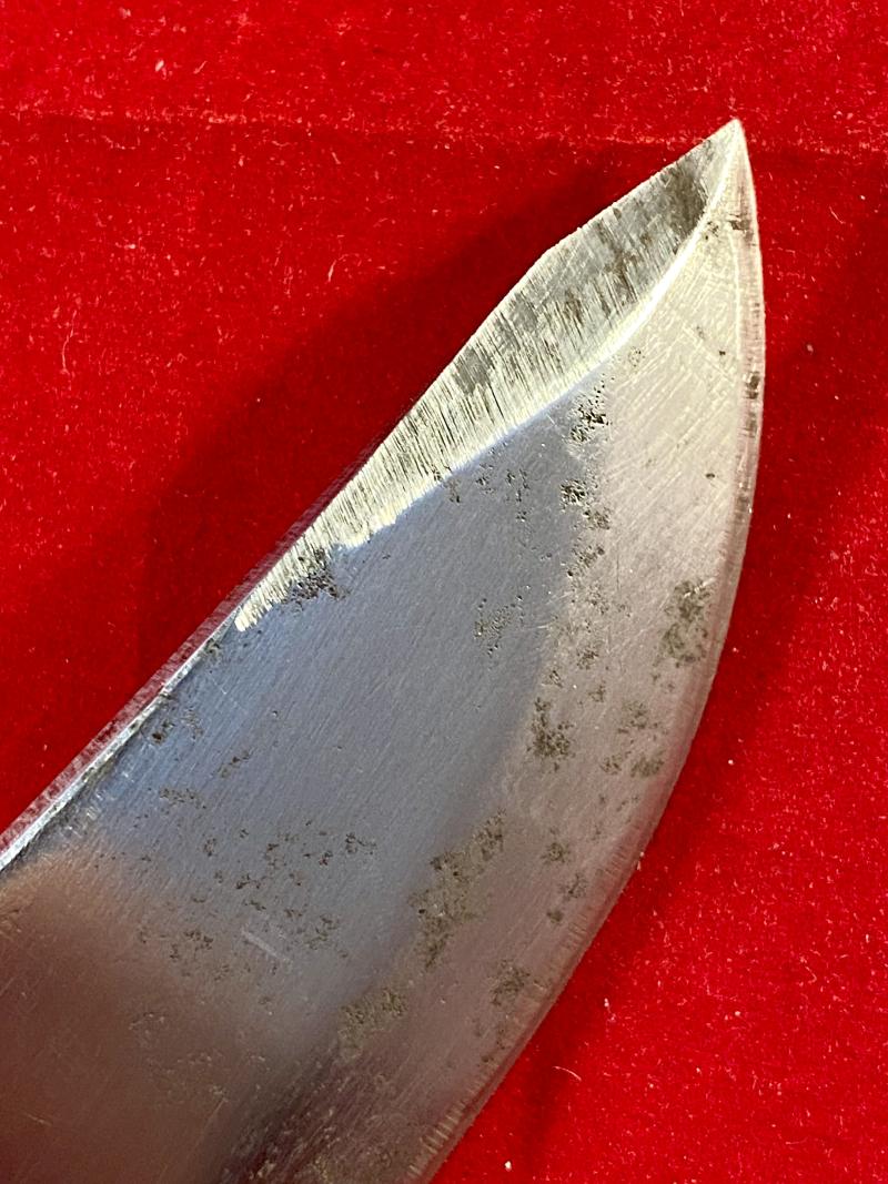 Large Original Bowie Knife by Wenoka of Japan with Embossed Eagle Head Leather Sheath c1960