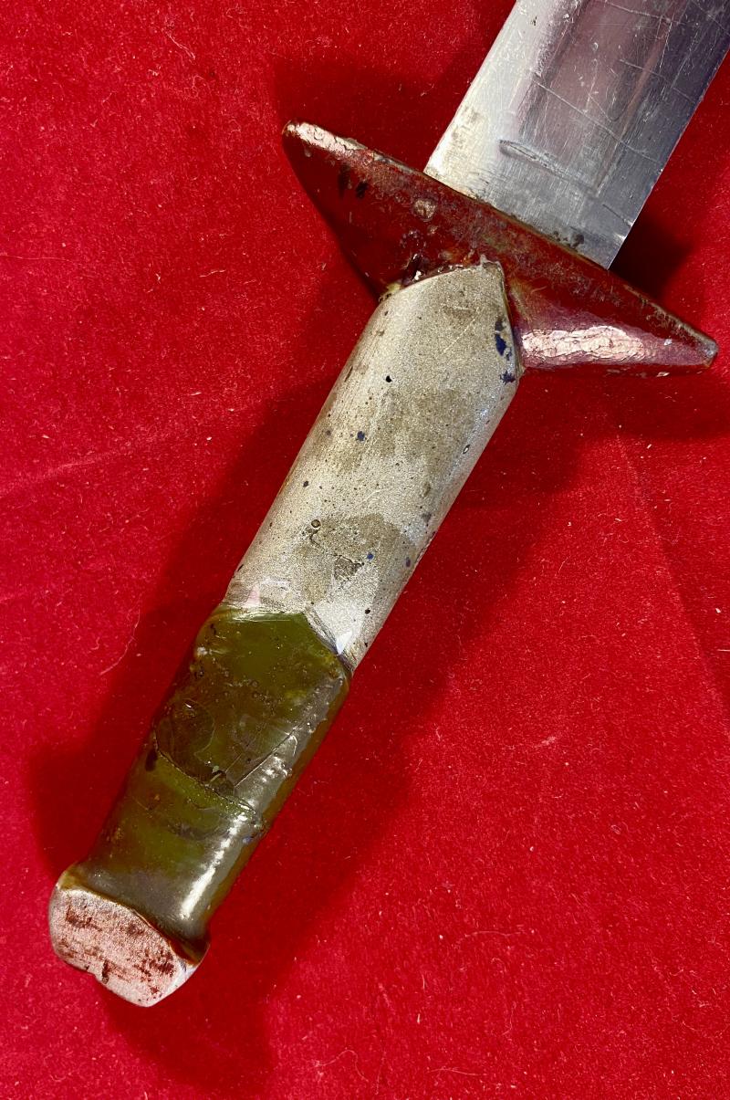 WW2 Theatre made Aluminium “Trench Art” Combat Knife marked Egypt 1942
