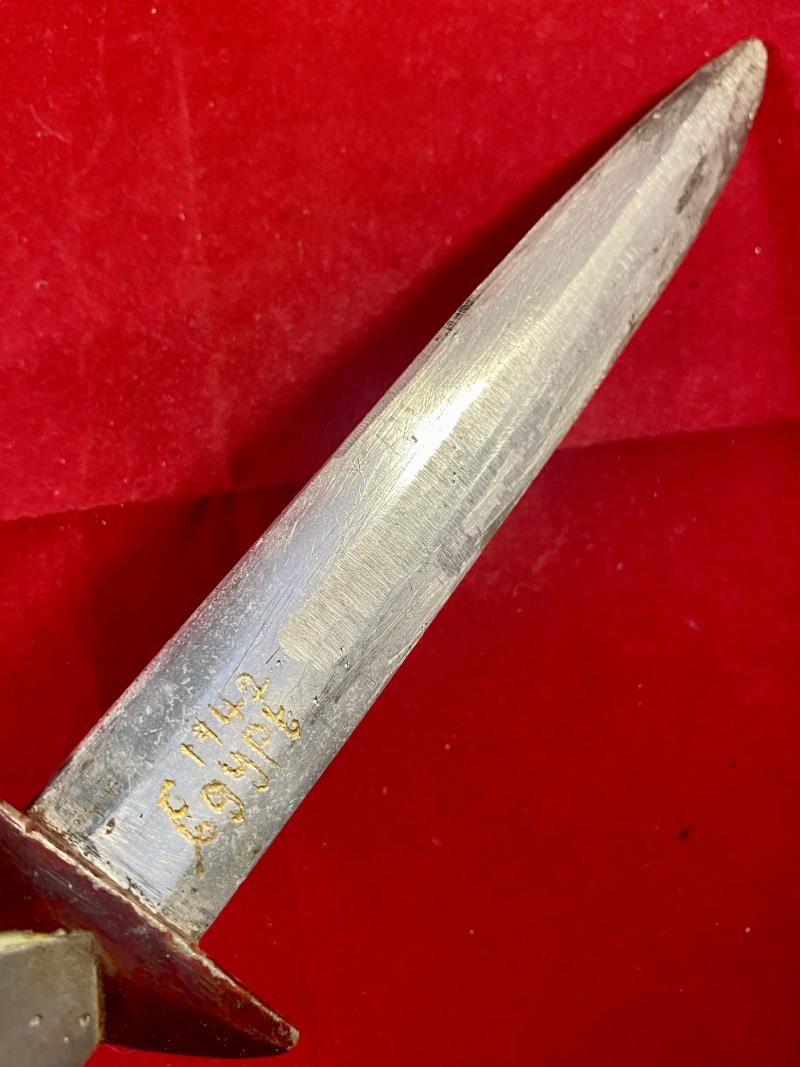 WW2 Theatre made Aluminium “Trench Art” Combat Knife marked Egypt 1942