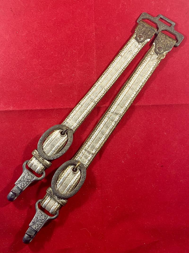 Deluxe WW2 German Army Officers Dagger Hangers with Top Oak Leaf Metal Fittings