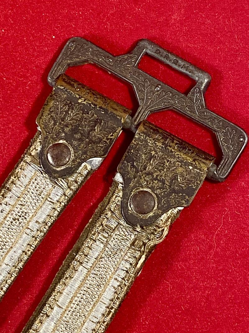 Deluxe WW2 German Army Officers Dagger Hangers with Top Oak Leaf Metal Fittings