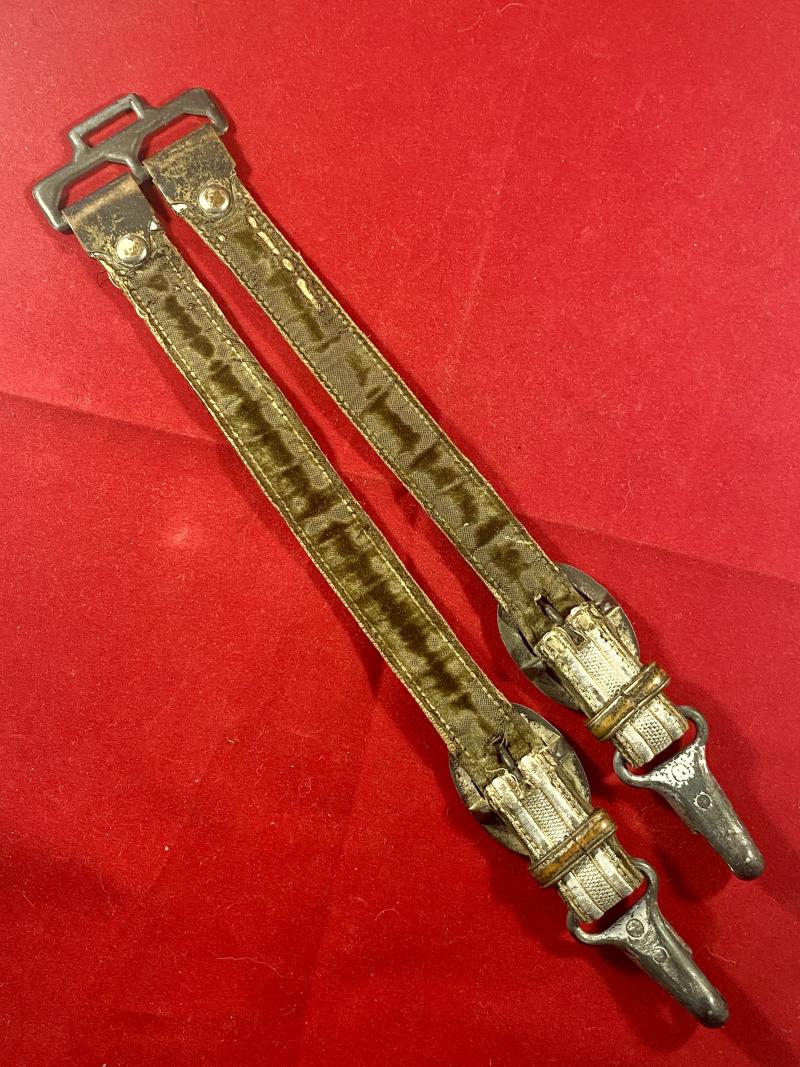 Deluxe WW2 German Army Officers Dagger Hangers with Top Oak Leaf Metal Fittings