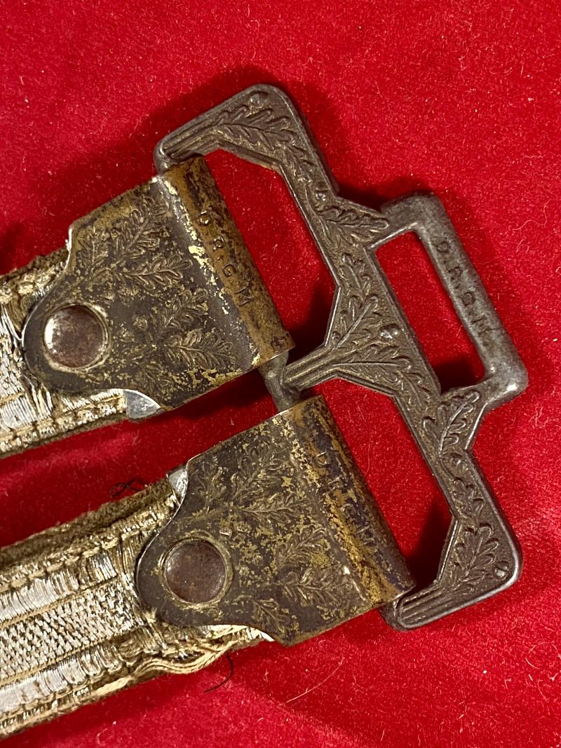 Deluxe WW2 German Army Officers Dagger Hangers with Top Oak Leaf Metal Fittings