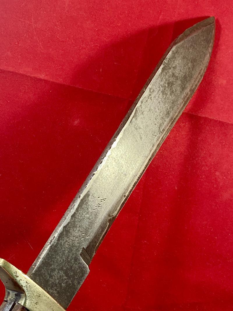 Large Bowie Knife with 10” Plain Steel Blade and English Oak Grip Scales