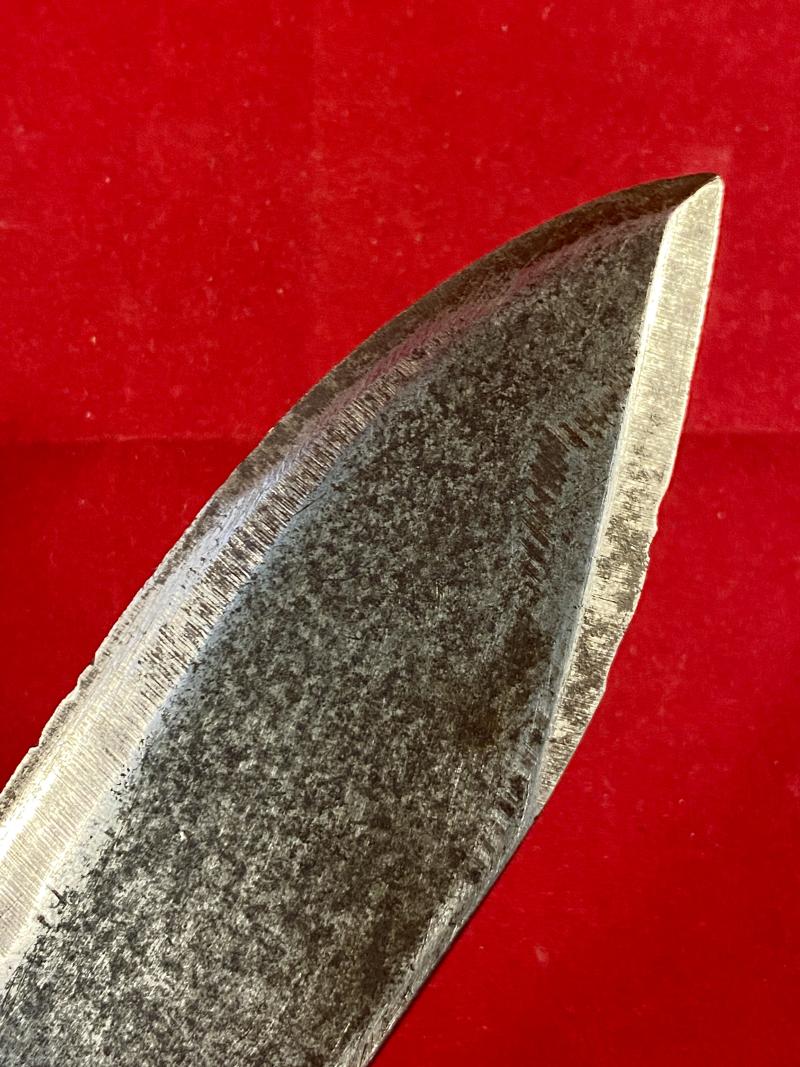 Large Bowie Knife with 10” Plain Steel Blade and English Oak Grip Scales