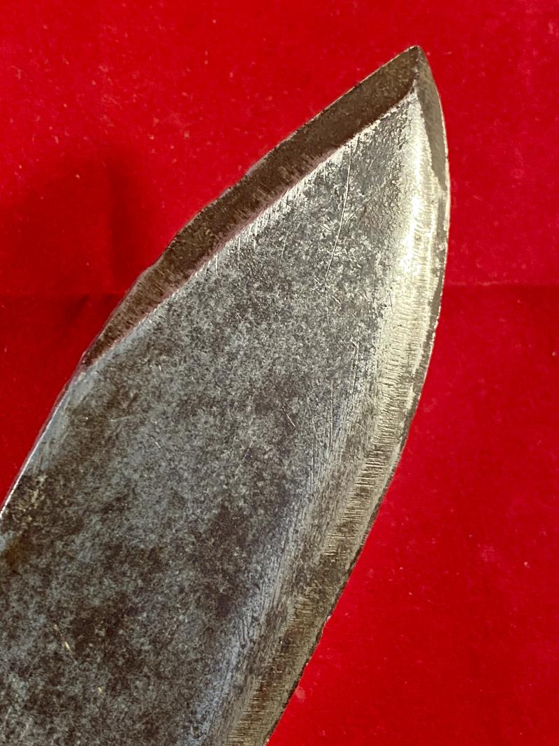 Large Bowie Knife with 10” Plain Steel Blade and English Oak Grip Scales