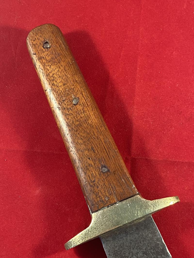 Large Bowie Knife with 10” Plain Steel Blade and English Oak Grip Scales