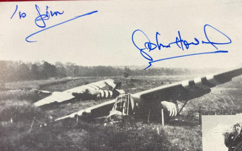 Rare Commemorative D-Day Landing Postcard from the Famous Pegasus Bridge Café signed by Major John Howard DSO c1980