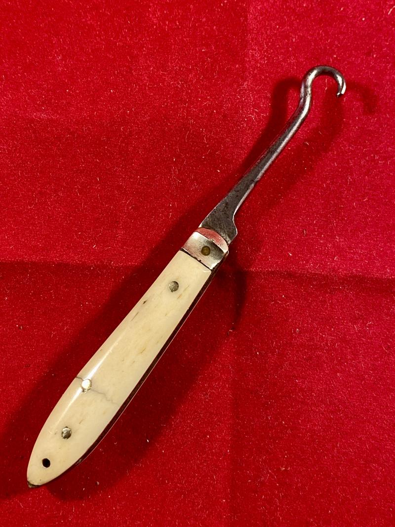 Antique Bone Handled Folding Button Hook c1890
