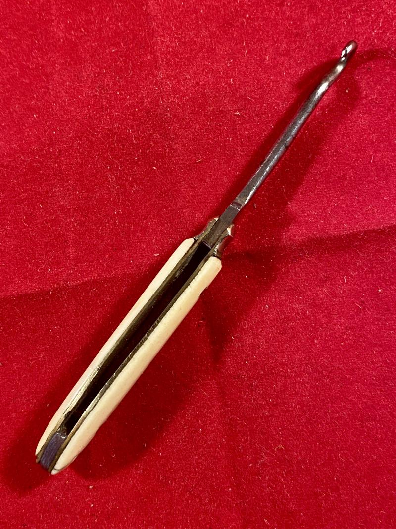 Antique Bone Handled Folding Button Hook c1890