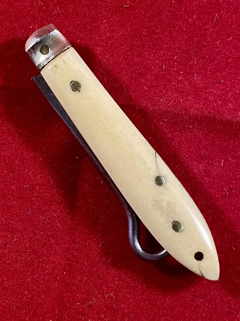 Antique Bone Handled Folding Button Hook c1890