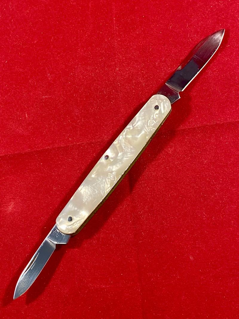 Fine Quality Vintage Double-Bladed Mother of Pearl Penknife made in Sheffield c1930