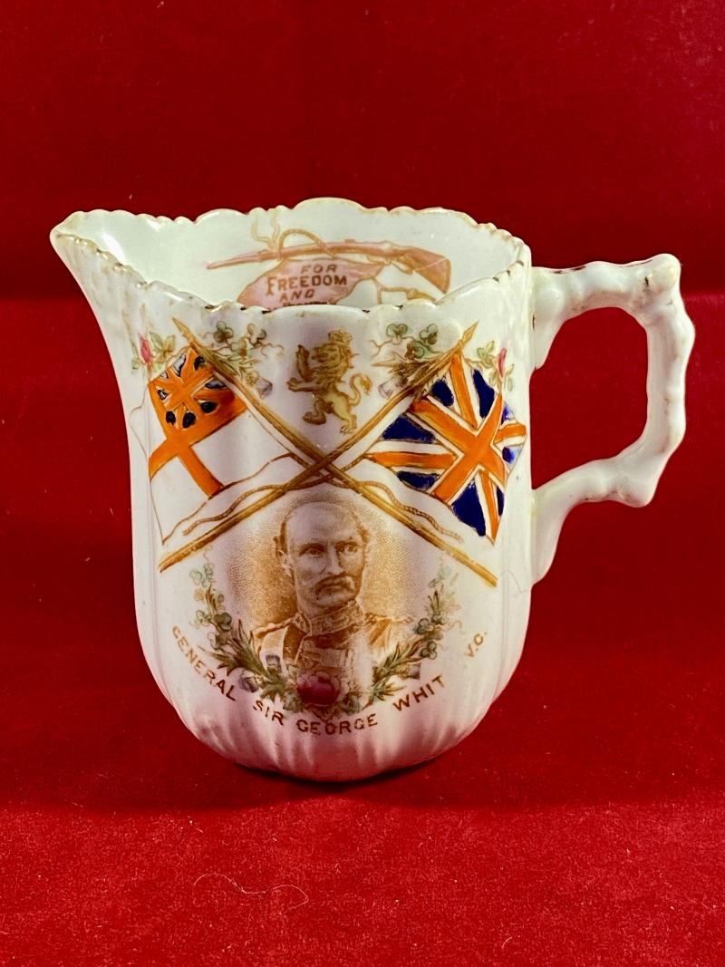 Boer War Commemorative Bone China Cream Jug Depicting Field Marshal Sir George Stuart White by R.H. & S.L. Plant - S.A. Souvenir Ware