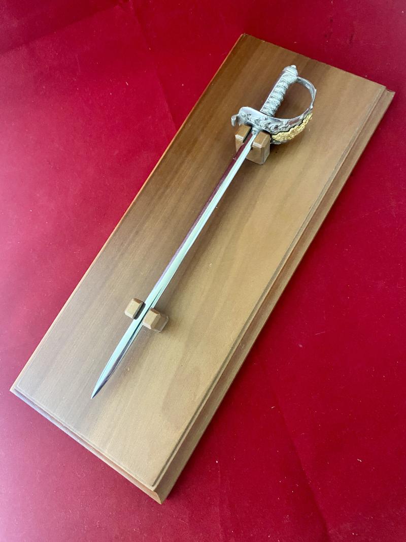 Rare Miniature Household Cavalry Officers Sword by Wilkinson Sword with Presentation Box and Wooden Display Plinth