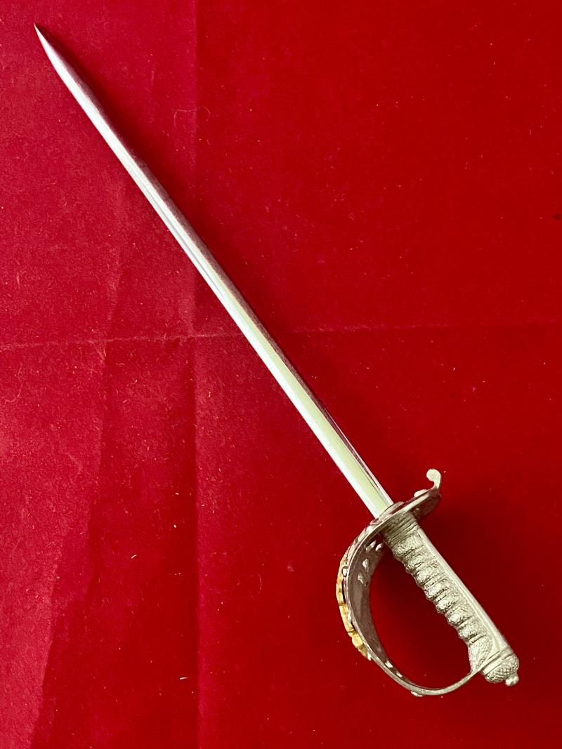 Rare Miniature Household Cavalry Officers Sword by Wilkinson Sword with Presentation Box and Wooden Display Plinth