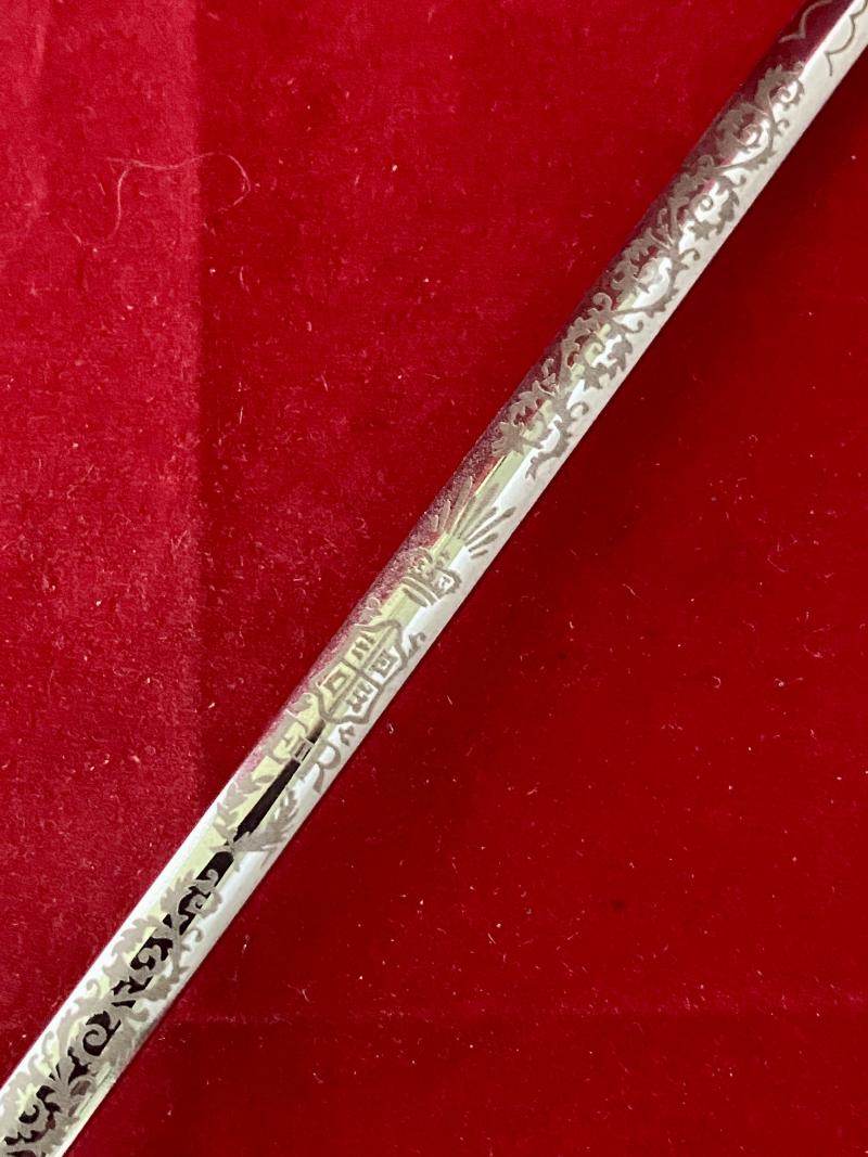 Rare Miniature Household Cavalry Officers Sword by Wilkinson Sword with Presentation Box and Wooden Display Plinth