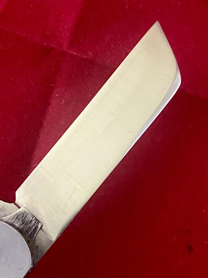 Vintage Unused British Army Folding Two-Piece Stainless Steel Clasp or Jack Knife Dated 1952 with Original Waxed Paper Wrapping