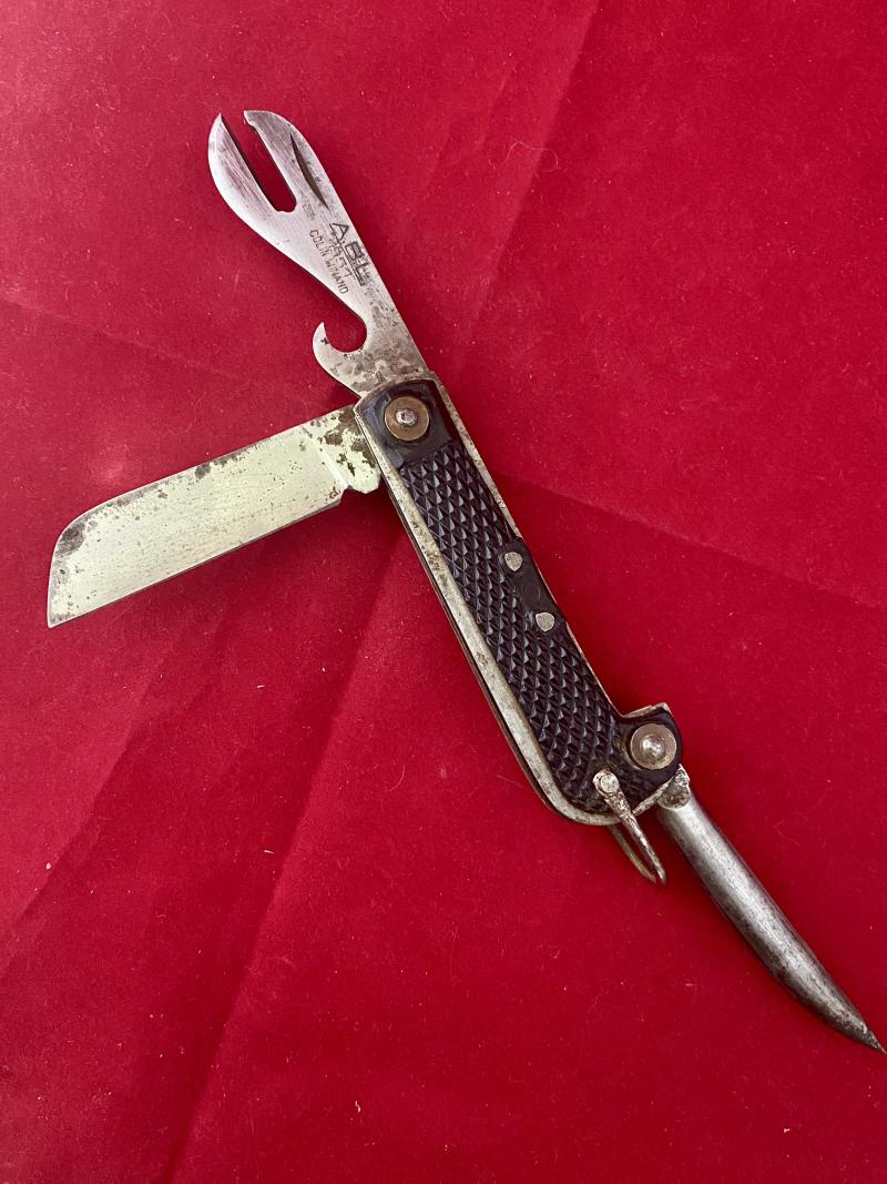 Vintage Belgian Military Three-Piece Clasp or Jack Knife by A.B.L. COLIN WINAND dated 1951
