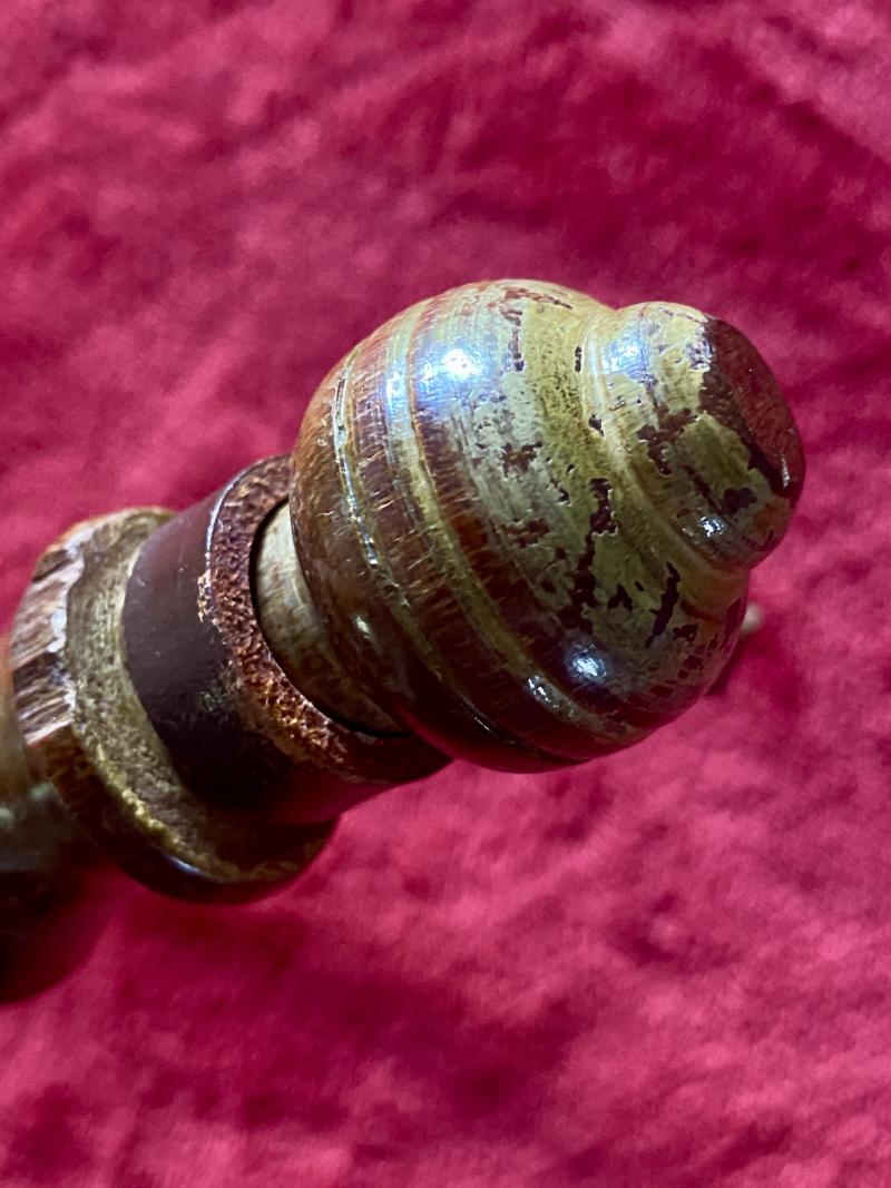 Antique British Police Hickory Truncheon with Original Leather Wrist Strap Marked HIATT c1920