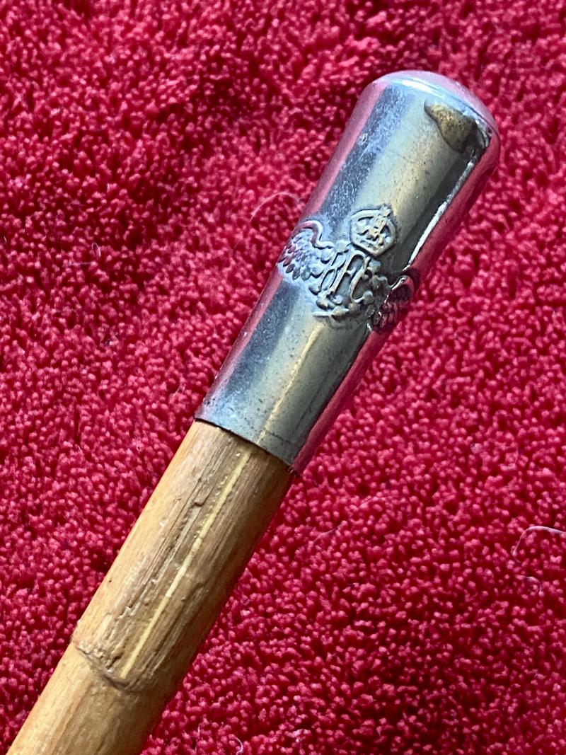 WW1 Royal Flying Corps (RFC) Silver-Plated Thimble Pattern Topped Bamboo Swagger Stick