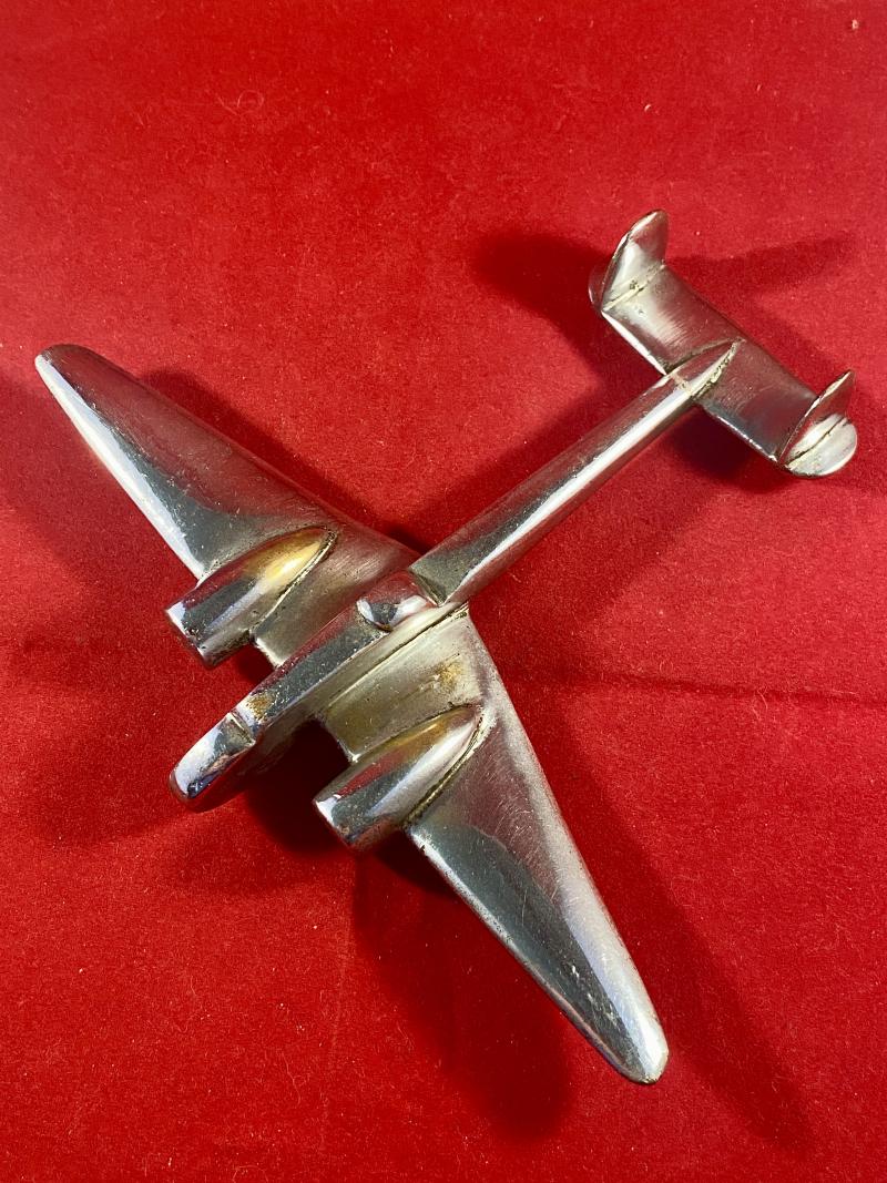 Impressive WW2 Trench Art Chrome Plated Brass Model of an RAF Handley Page HP52 Hampden