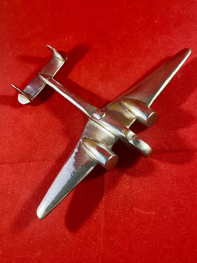 Impressive WW2 Trench Art Chrome Plated Brass Model of an RAF Handley Page HP52 Hampden