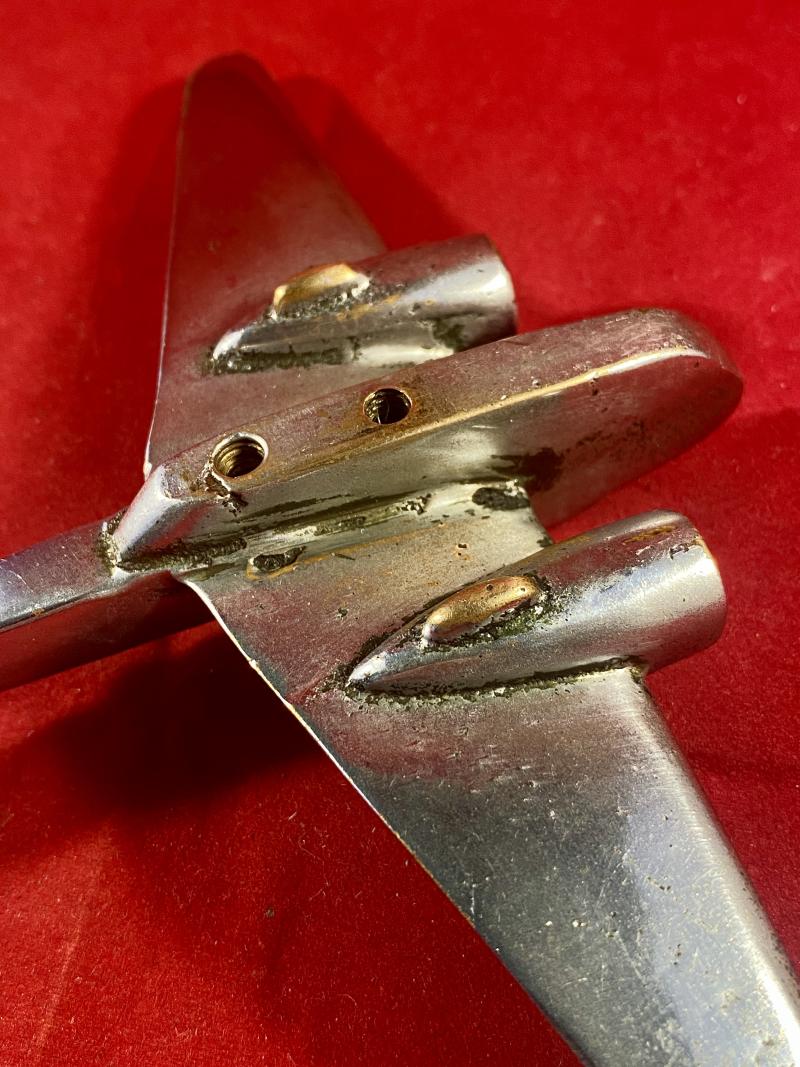 Impressive WW2 Trench Art Chrome Plated Brass Model of an RAF Handley Page HP52 Hampden