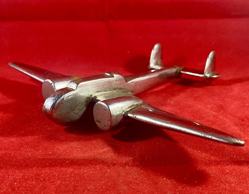 Impressive WW2 Trench Art Chrome Plated Brass Model of an RAF Handley Page HP52 Hampden