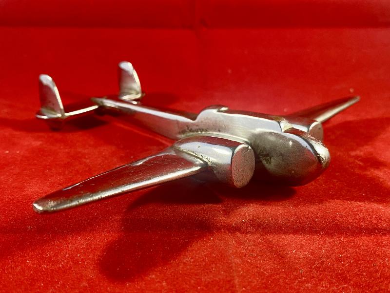 Impressive WW2 Trench Art Chrome Plated Brass Model of an RAF Handley Page HP52 Hampden