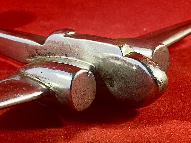 Impressive WW2 Trench Art Chrome Plated Brass Model of an RAF Handley Page HP52 Hampden