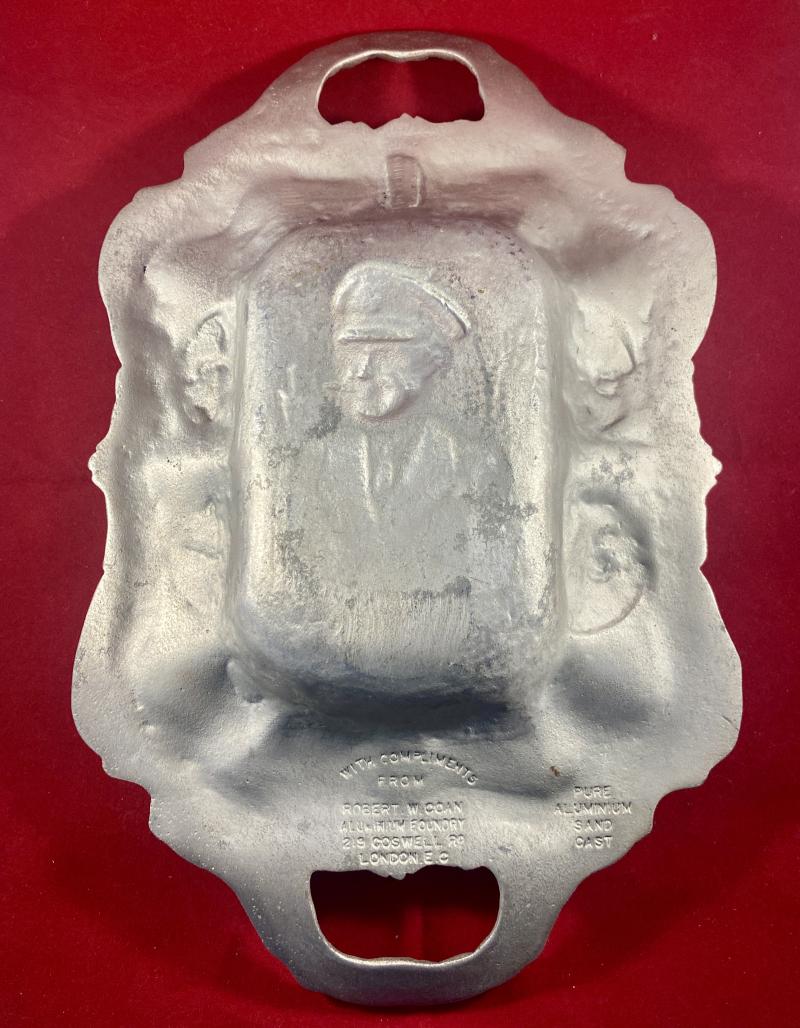 Large Commemorative Cast Aluminium Dish Depicting Prince of Wales - Edward VIII ‘Our Prince of Sports’ Made by R.W. Coan London c1920