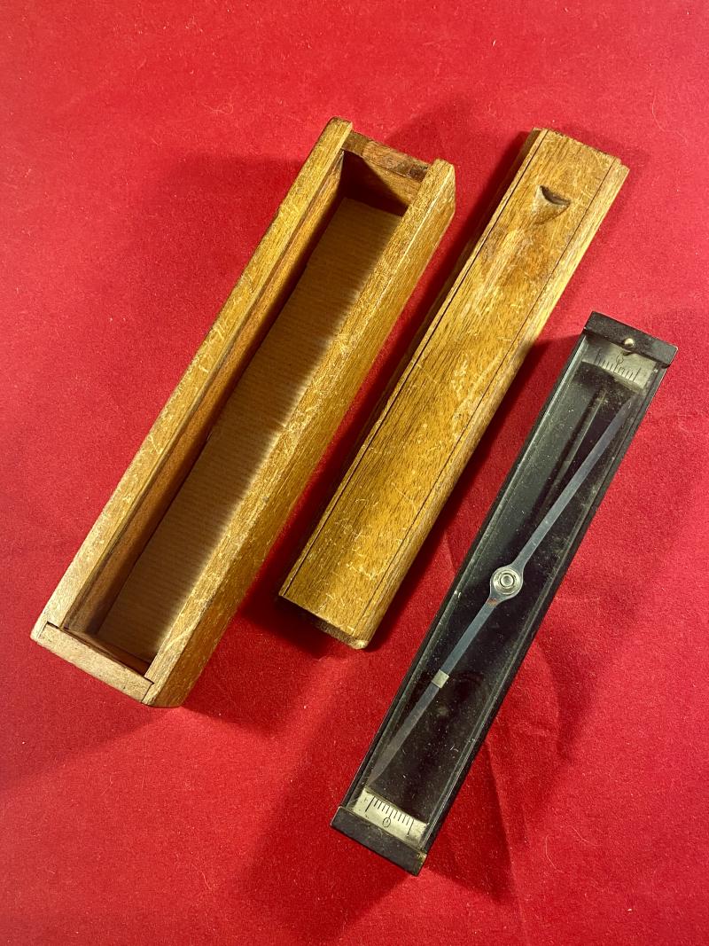 WW2 British Military Trough Compass Dated 1940 by J. M. Glauser & Sons Ltd with Mahogany Case