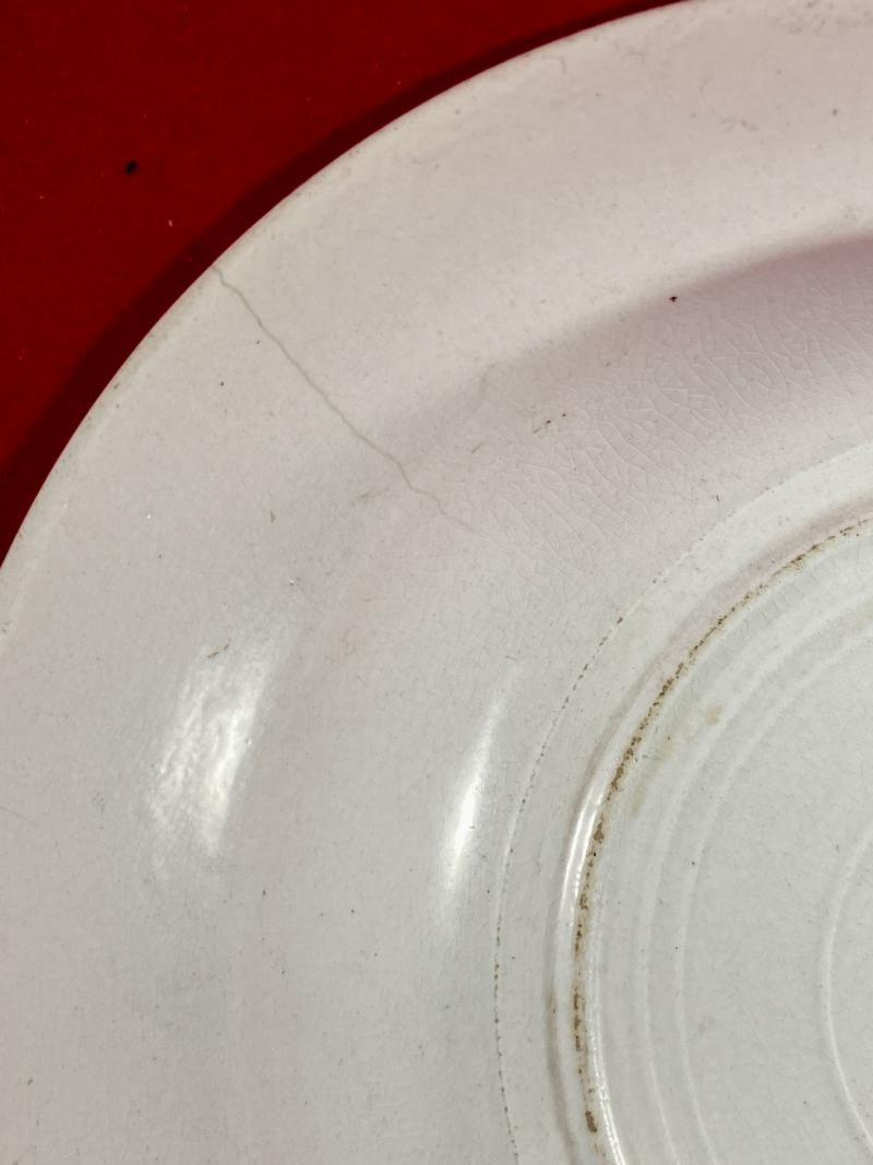 WW1 Bruce Bairnsfather 8.25” Commemorative Dish Depicting a Cooking Cartoon and the words THE HISTORICAL TOUCH – “WELL ALFRED OW ARE THE CAKES?”